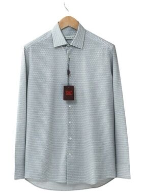 NWT ETRO Milano Paisley Dress Shirt Blue White Luxury Size 39 15.5